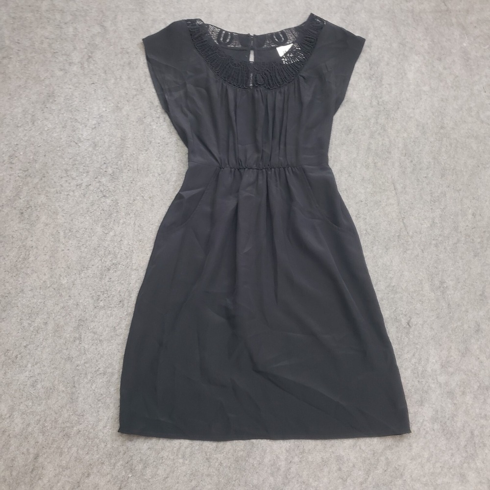 Barneys New York Dress Womens Extra Small Black Mini Lace Short‎ Silk Ladies